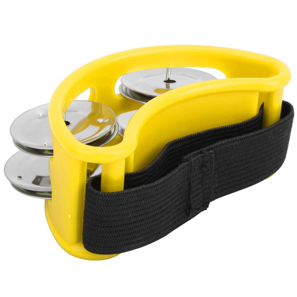 Eliptyczny Tamburyn Perkusyjny Jingle Dzwonek na Stopę Cajon Pudło Perkusyjne Akcesoria Prezent Żółty