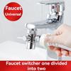 3-Way Faucet Diverter - Durable Zinc Alloy, Easy Flow Control, Standard Us Thread, Metal Construction - Premium Silvery Finish Stainless Steel Faucet