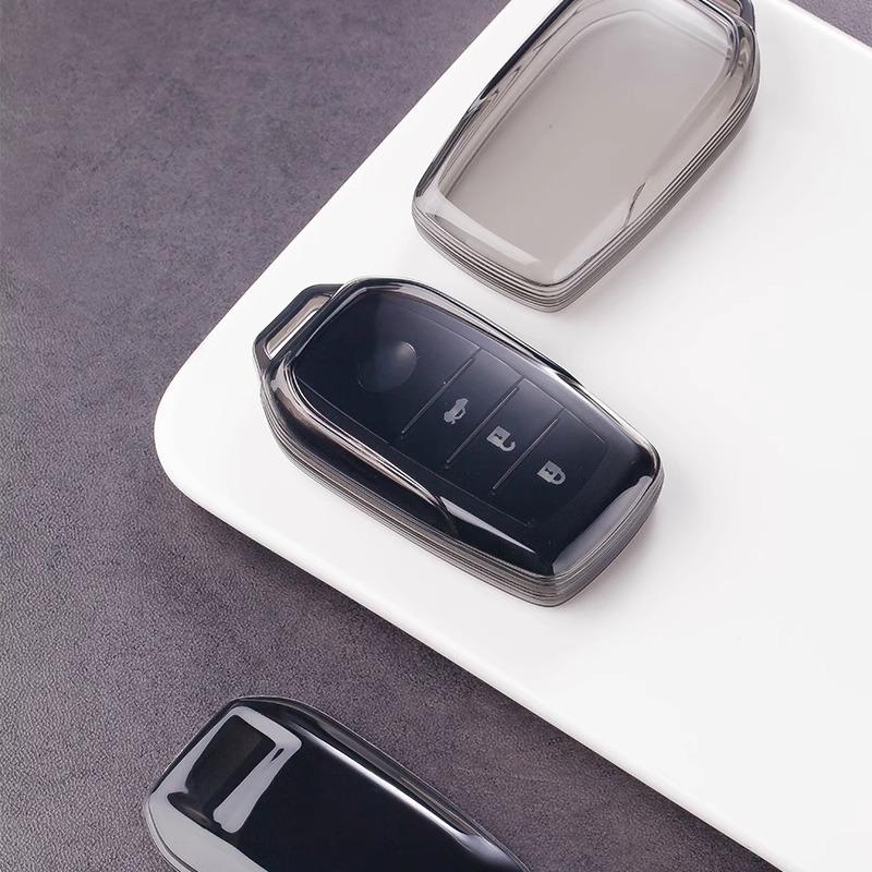 Black Transparent Key Fob Case Cover Car Key Case Modification Accessories For Toyota Rav4 Xa60 -Pre