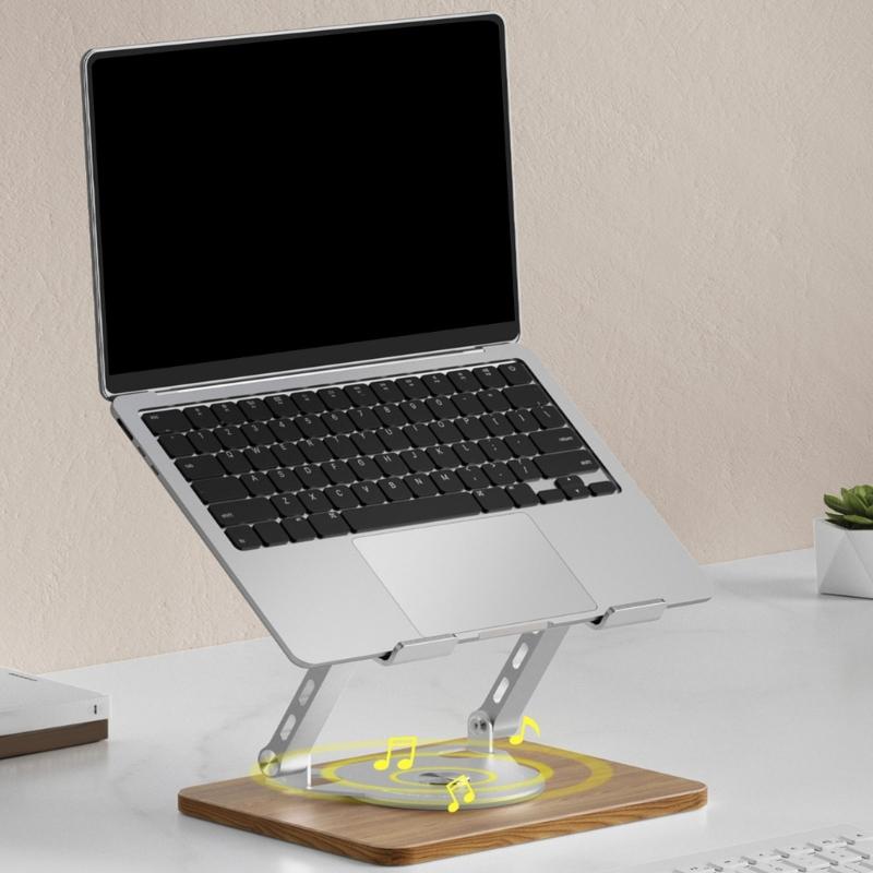 Portable Ergonomic Computer Stand Featuring 360 Rotatable Design and Height Adjustment for Better Cooling