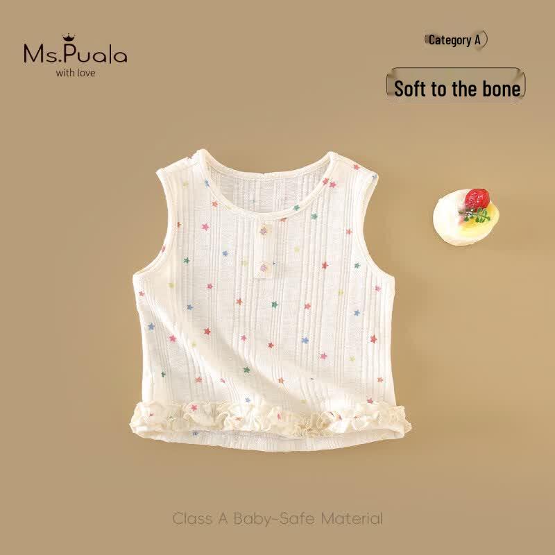 MS.PUALA Baby Girl s Summer Polka Dot Vest 80 cm