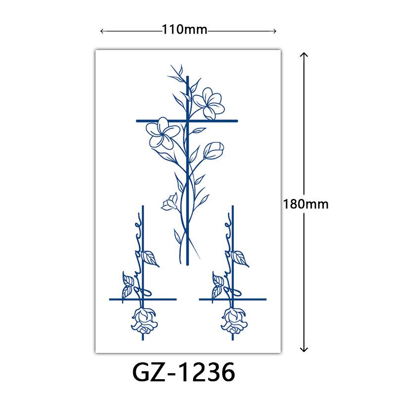 Herbal Tattoo Stickers, Juice Tattoo Stickers, Semi-Permanent English Letter Tattoo Stickers Tattoo