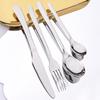 4pcs High-quality Stainless Steel Tableware Set Shiny Silver Flatware Knife Fork Coffee Spoon Dinnerware Set Kitchen Party Silverware