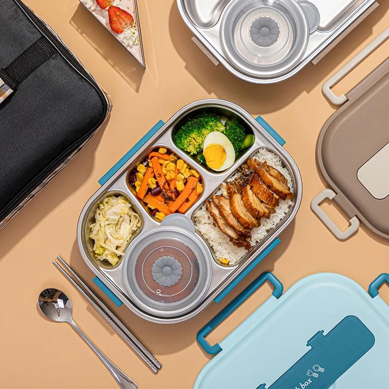 304 Stainless Steel 5-Compartment Lunch Box Set