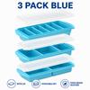 3 Pack Silicone Freezer Trays Set with Lids Large Ice Cube Tray 1 Cup Soup Freezer Molds Meal Prep Container for Food Storage
