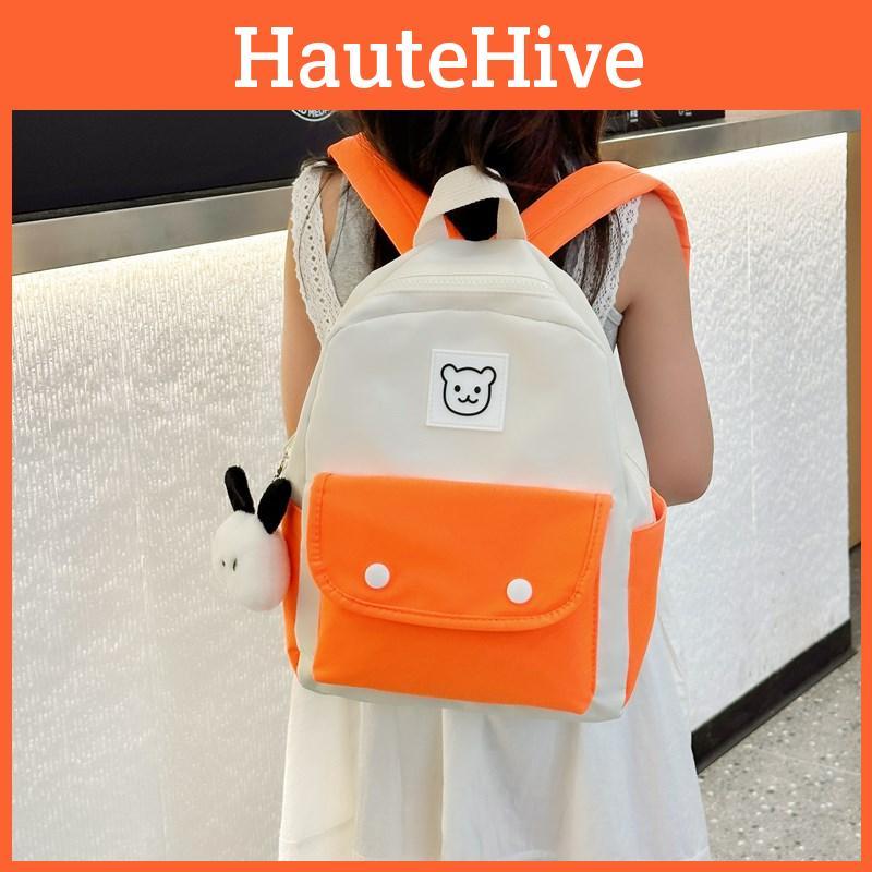 Cute And Simple Nylon Backpack For Kids 2024 Large Capacity School Bag For Boys And Girls