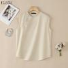 ZANZEA Women Casual Round Neck Summer Sleeveless Tank Tops
