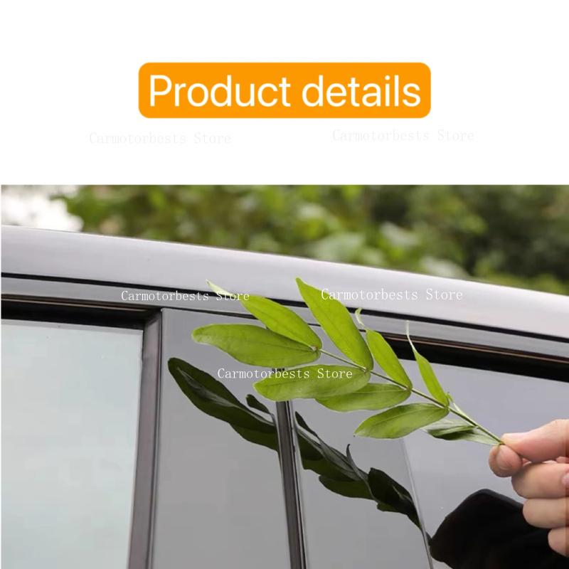 8Pcs Glossy Black Pillar Posts Fit For Mazda 6 GH1 Liftback 2009 2010 2011 2012 2013 Window Trim Door Side Cover Silver Carbon
