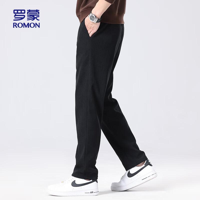 ROMON Men's Straight-Fit Thick Corduroy Casual Pants