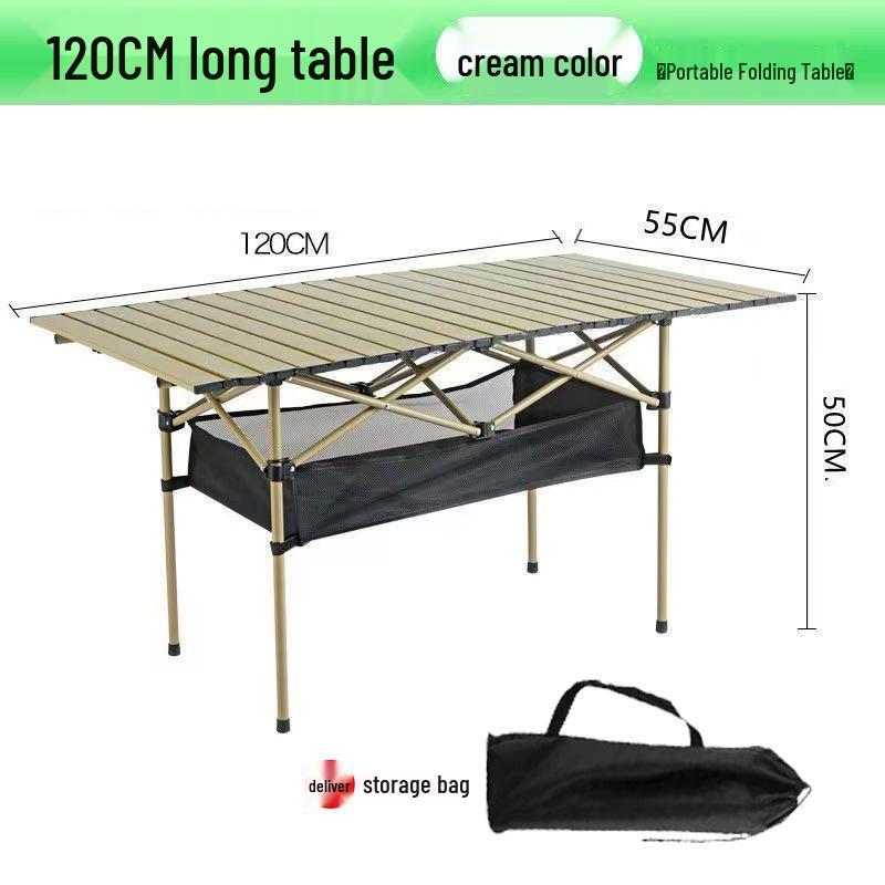 Durable Portable Metal Folding Camping Table for Outdoor, Night Market, Car-Mounted, and Barbecue Use