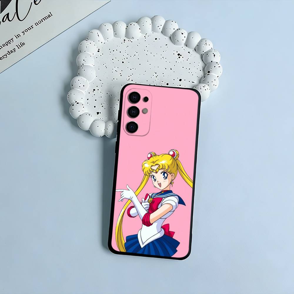 Sailor M-Moon-Usagi Tsukino Soft Silicone Case for Samsung S25, S24, S21, S22, S23, S30, Ultra, S20, Plus, FE, Lite-Black