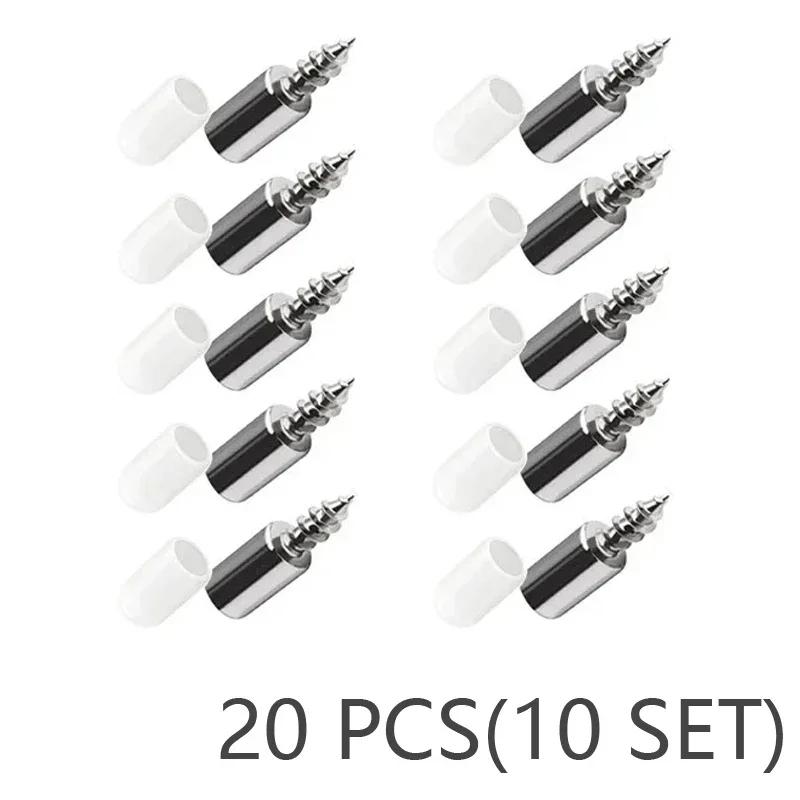 80/10PCS Self Tapping Screws Layer Plate Holder Wardrobe Storage Rack Septum Fixed Support With Slip Resistant Rubber Sleeve