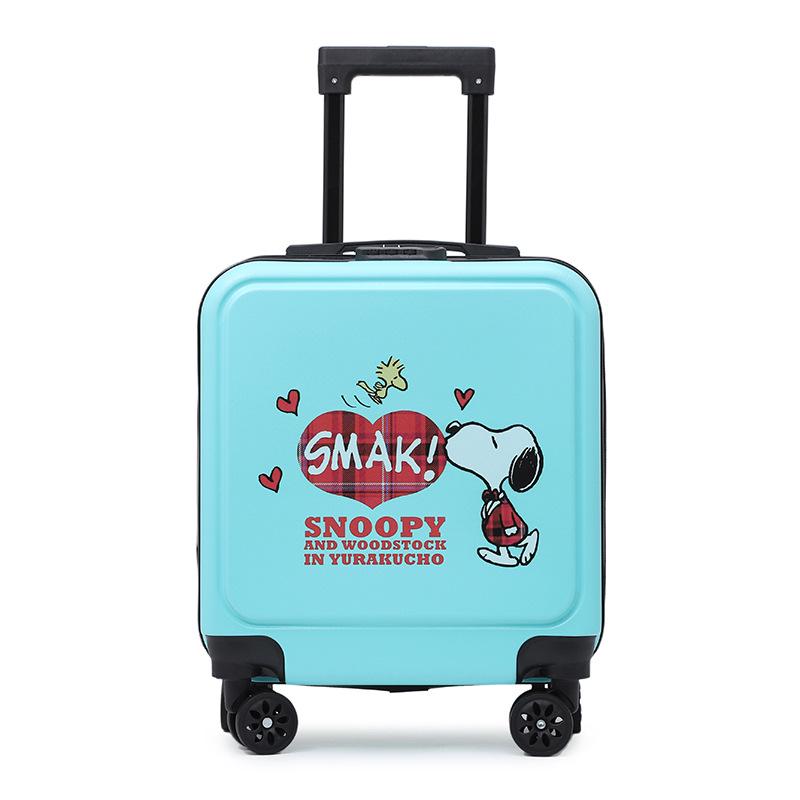 

18-дюймовый детский милый мультяшный багаж: Легкий, Бесшумные колеса, Модный чемодан ручной клади 18-inch зелёный