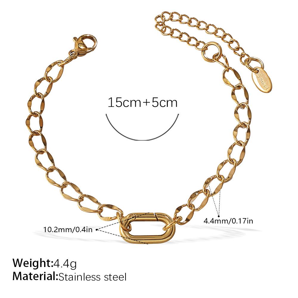 Personalized Natural Stone Pearl Love Hollow Bracelet Versatile Oil Drop Red Pepper Stainless Steel Croissant Bracelet