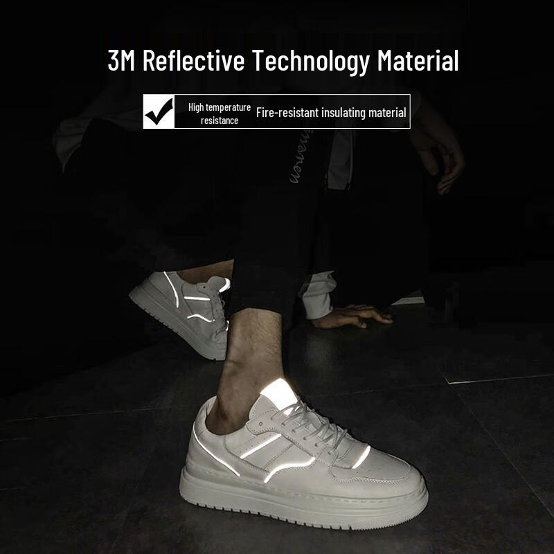 HAUT TON Men's White Leather Casual Sneakers