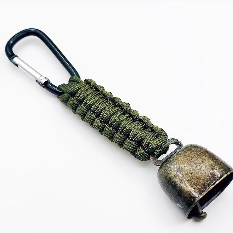 Outdoor Camping Warning Bell with Paracord Keychain Lanyard