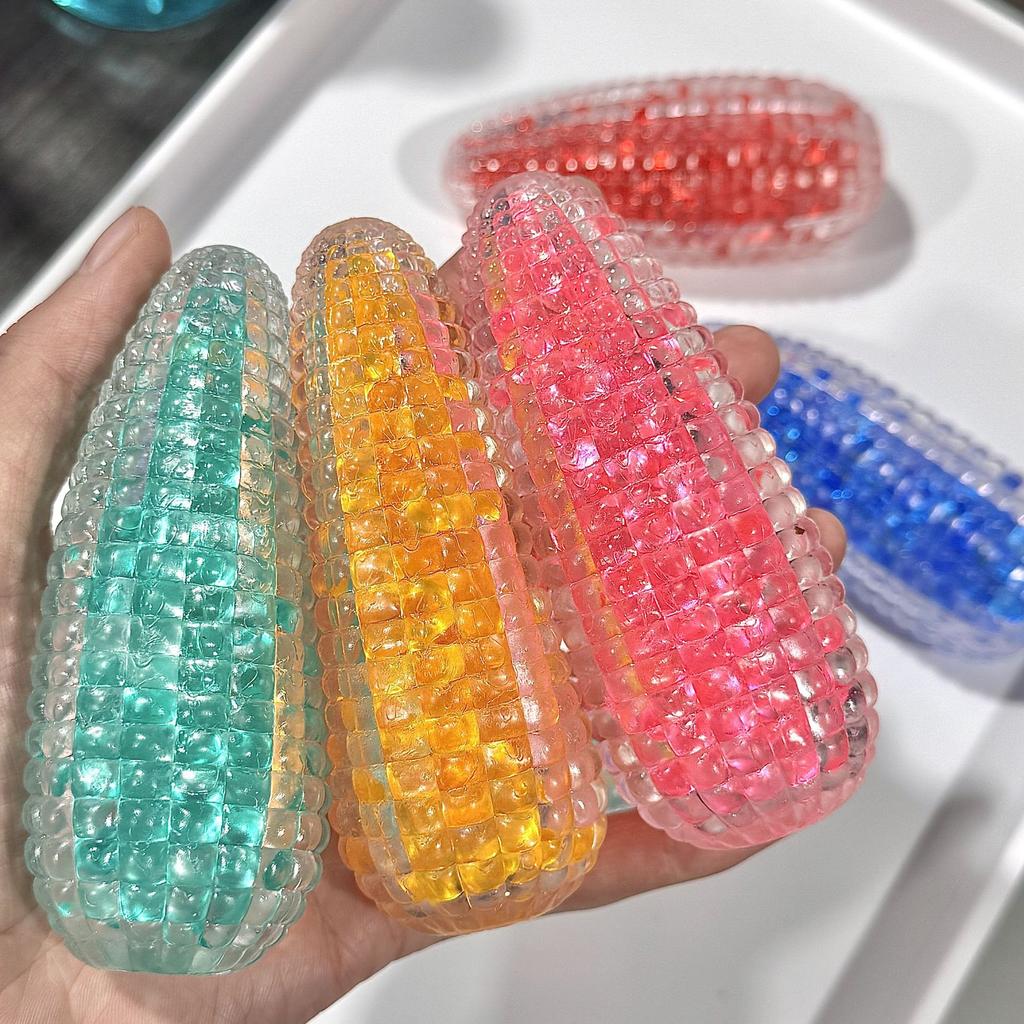 Squishy Glaze Effect Crystal Corn Squishy Toy Soft Squeeze Stress Ball Portable Fidget Relax Vent Toy For Kids Adults