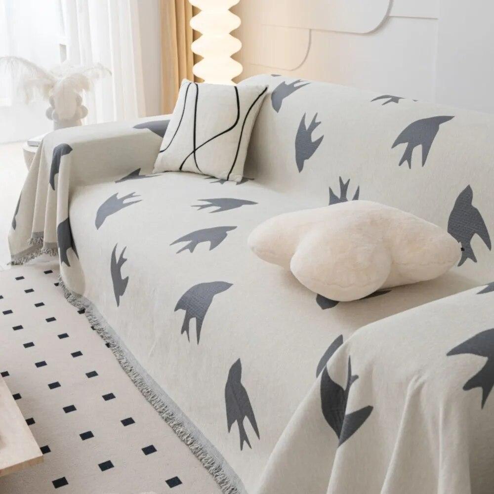 

Четырехсезонное трехместное одеяло для дивана, одноместный чехол для дивана из синели, пылезащитный коврик с защитой от царапин для кошек, одеяло для дивана с голубем мира 180x130cm