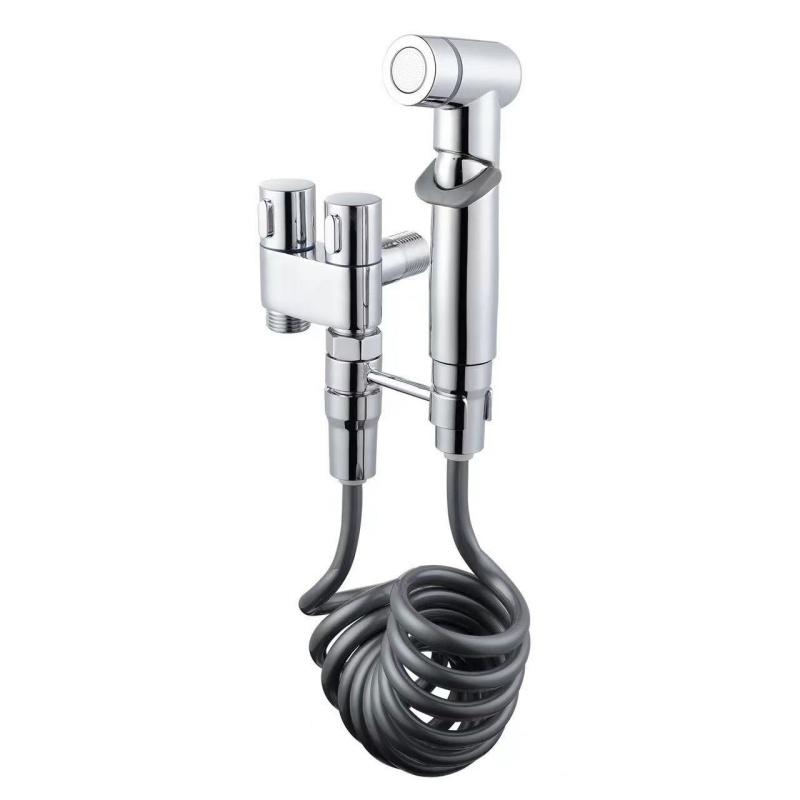 

Набор распылителей для биде и унитаза, распылитель воды для ванной комнаты, ручной распылитель для биде, туалета, душа, угловой клапан с двойным выпуском, аксессуары для туалета белый