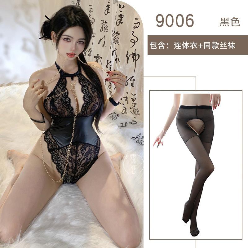 Sex Underwear Open One-piece Hollow Transparent Sling Chain Lace Hot Free Fun