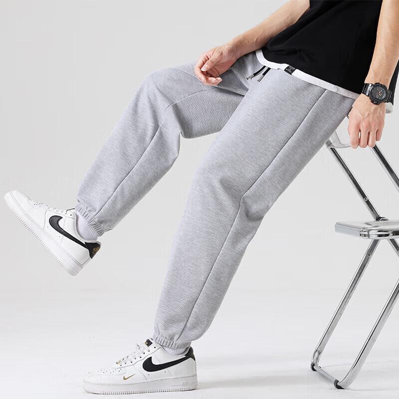 GENIOLAMODE Men's Waffle Knit Drawstring Jogger Pants