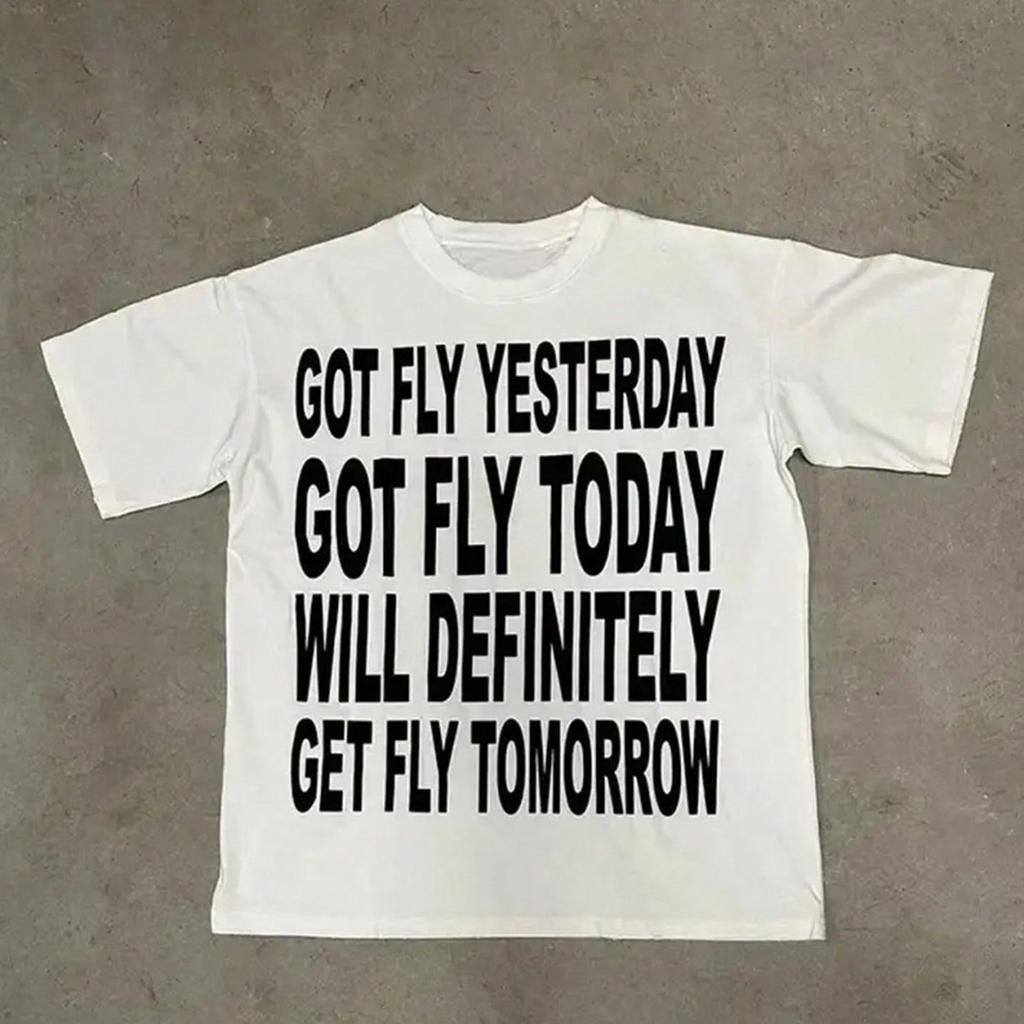 American Street Hiphop Y2K Fun Inspirational Quotes Mens Tshirt Summer Unisex Casual Tshirt Hiphop