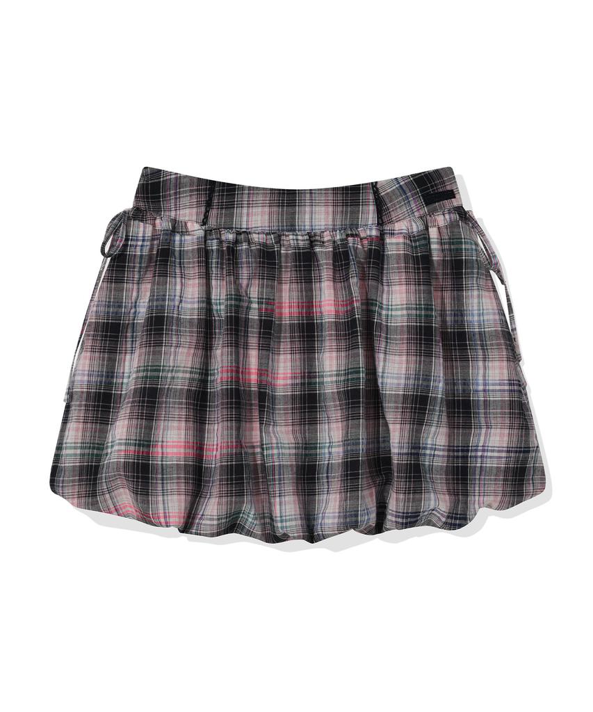 Covernat Woman Balloon Mini Skirt Check