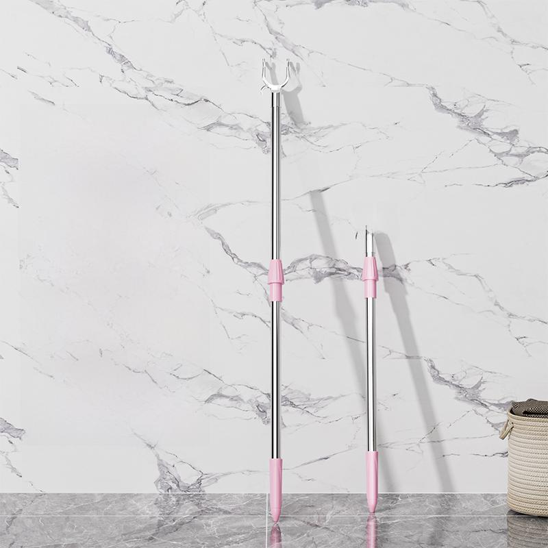 Retractable Clothes Drng Rod Single Prong Clothes Hanger Storage Organizer for Home Dormi Stainl Steel PP Material