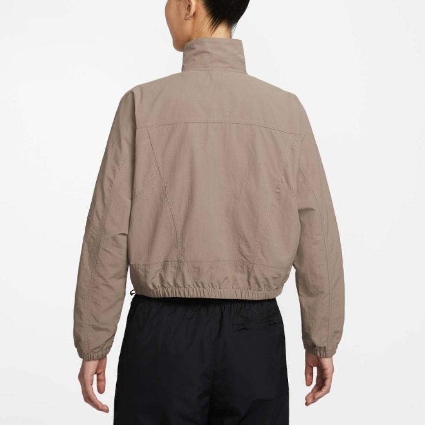 Nike Sportswear Nsw Evrthng Wvn Rpl Uv Stand Collar Comfortable Long Sleeve Jacket Women Jackets Brown HJ1000233