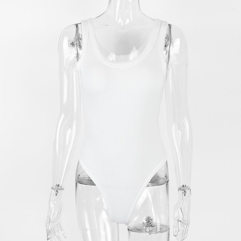 

Летний жилет комбинезон женский боди сексуальный круглый вырез без рукавов комбинезон L