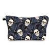 1pc Skull Head Pattern Printed Makeup Bag Travel Portable Cosmetic Brush Organizer Bag Pouch for Women Girls Halloween Gift