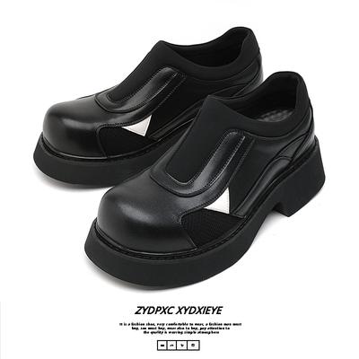 Skor för Män Kvalitetsurval Design Derby Läderskor Brittisk Stil Mode Vardaglig Retro Plattform Loafers Zapatillas Hombre