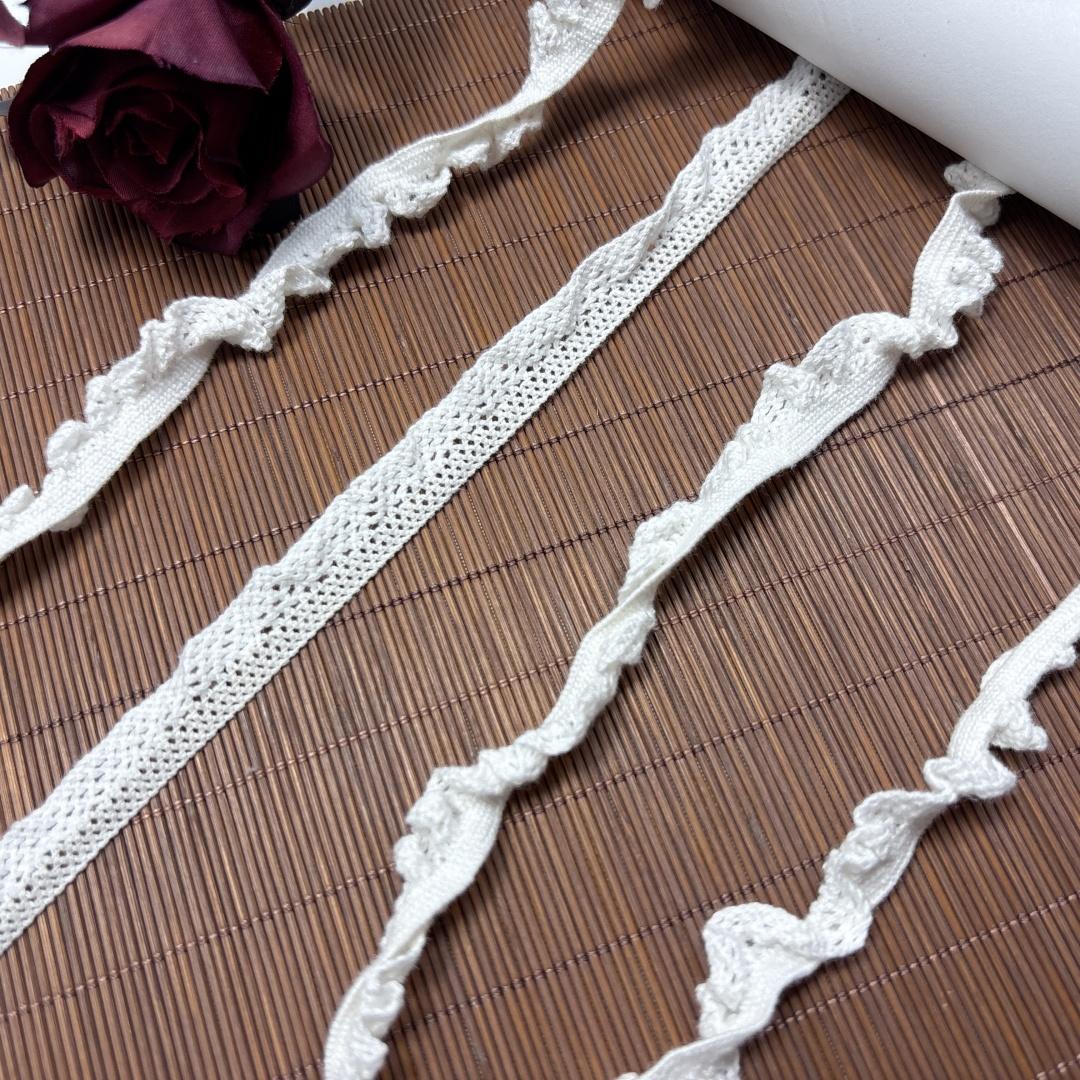 

Белая эластичная хлопковая кружевная тесьма Клюни шириной 1,5 см для одежды, платья, бюстгальтера, нижнего белья, шитья своими руками 2 meters x 1.5 cm белый