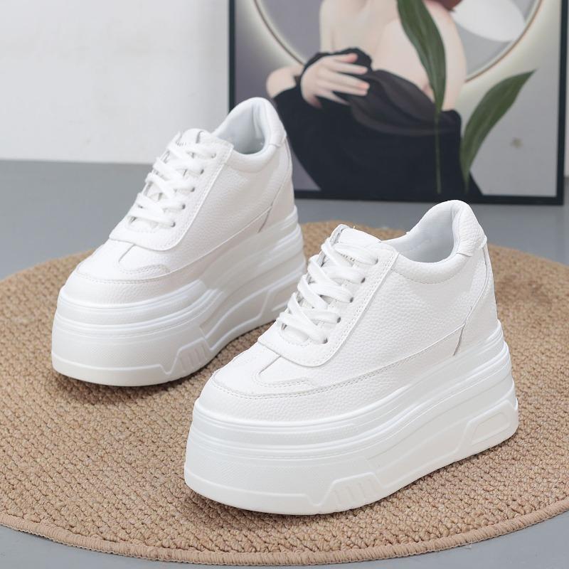 

Мода 10 см Синтетическая Натуральная Кожа Белый Роскошный Дизайнерский Кроссовок Женский Осень Весна Ковбойская Платформа Клиновидный Высокий Бренд Обувь 34 белый