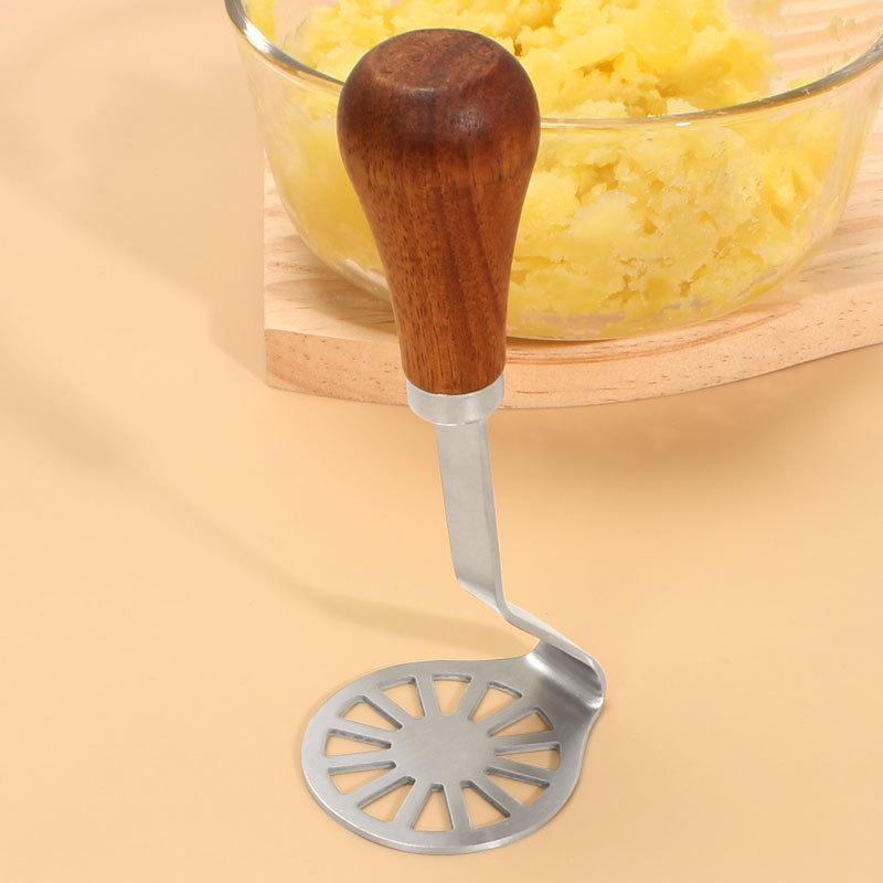 Acacia Wood Handle Stainless Steel Multifunctional Potato and Baby Food Masher