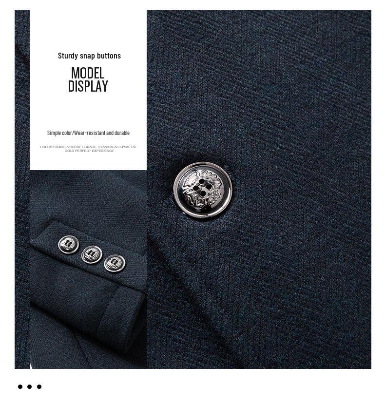 Men’s Autumn & Winter Business Woolen Jacket - Stand-up Collar, Thickened Fashion Coat for Middle-Aged