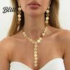 Tank Top Necklace Chunky Y Necklace Metal Discs Choker Textured