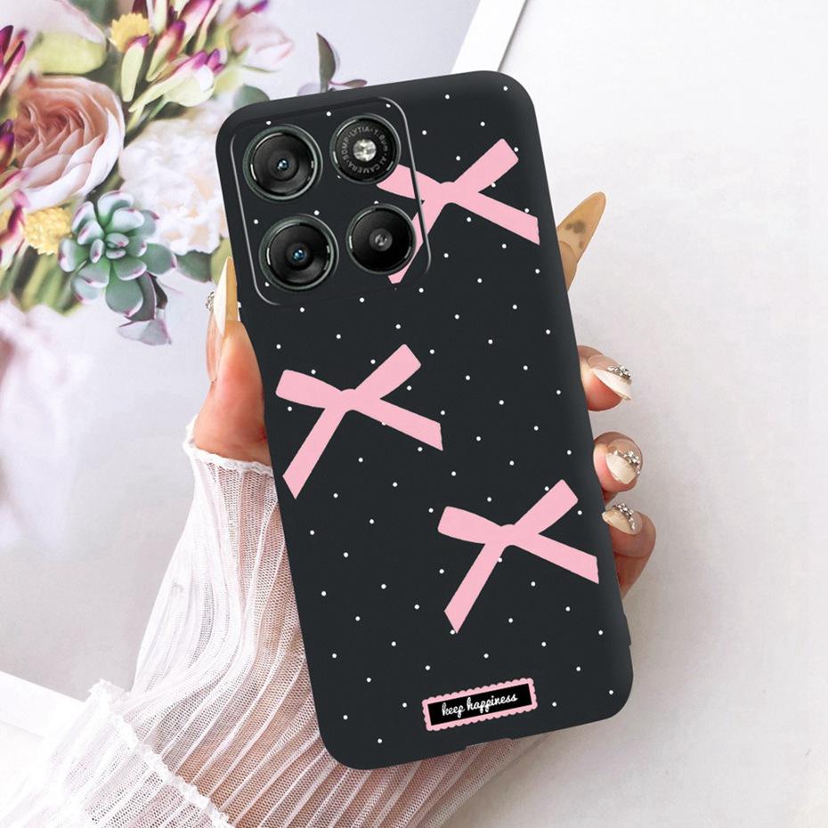 Modne etui na telefon z literami dla Motorola Moto G77 G67 Tylna osłona dla MOTO G67 G77 5G Miękkie czarne silikonowe etui