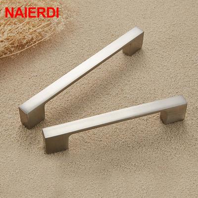 NAIERDI Cabinet Handles Drawer Knobs Aluminum Alloy Wardrobe Door Handle Brushed Pulls Modern Style Furniture Handle 128mm/160mm