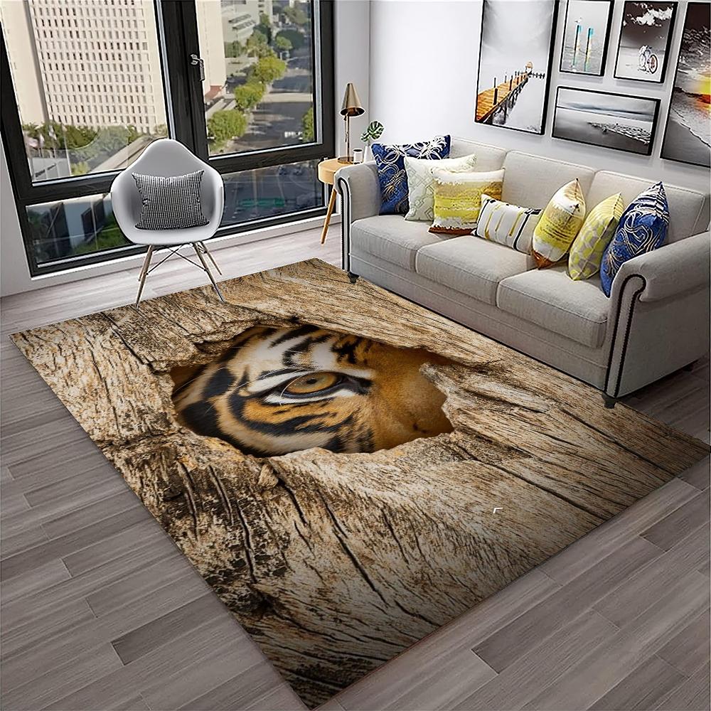 3D Dream Tiger Animal Cartoon Carpet Rug for Home Living Room Bedroom Sofa Doormat Decor,Child Play Area Rug Non-slip Floor Mat