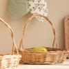 Traditional Handwoven Reed Basket Portable And Stylish Outdoor Picnics Container For Park Outings And Social Gatherings
