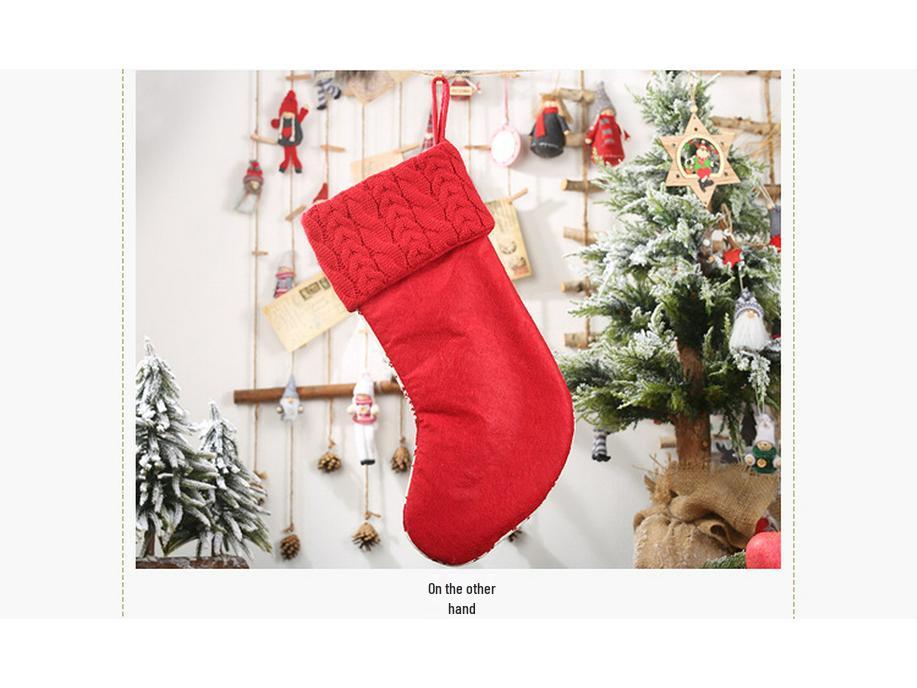 Red & White Reindeer Christmas Woolen Socks & Gift Bags for Kids