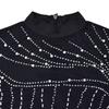C6381 European & American Fashion Women's Long Sleeve Mesh Bubble Bead Short Dress
