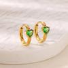 Niche Cold Wind Fashion Heart-shaped December Diamond Earrings Women's Personality Versatile K Golden Ear Jewelry