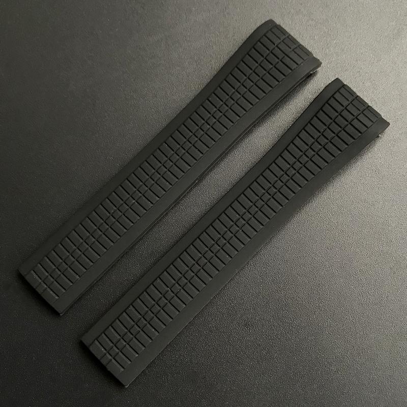 

21 мм Чорний Коричневий Синій Зелений Помаранчевий М’який силіконовий ремінець для годинника Patek Aquanaut series 5164a 5167a 21mm without buckle чорний