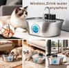 3.2L 108oz Sensor Activated Stainless Steel Pet Water Fountain Wireless Rechargeable Automatic Drinking Dispenser for Cats Dogs