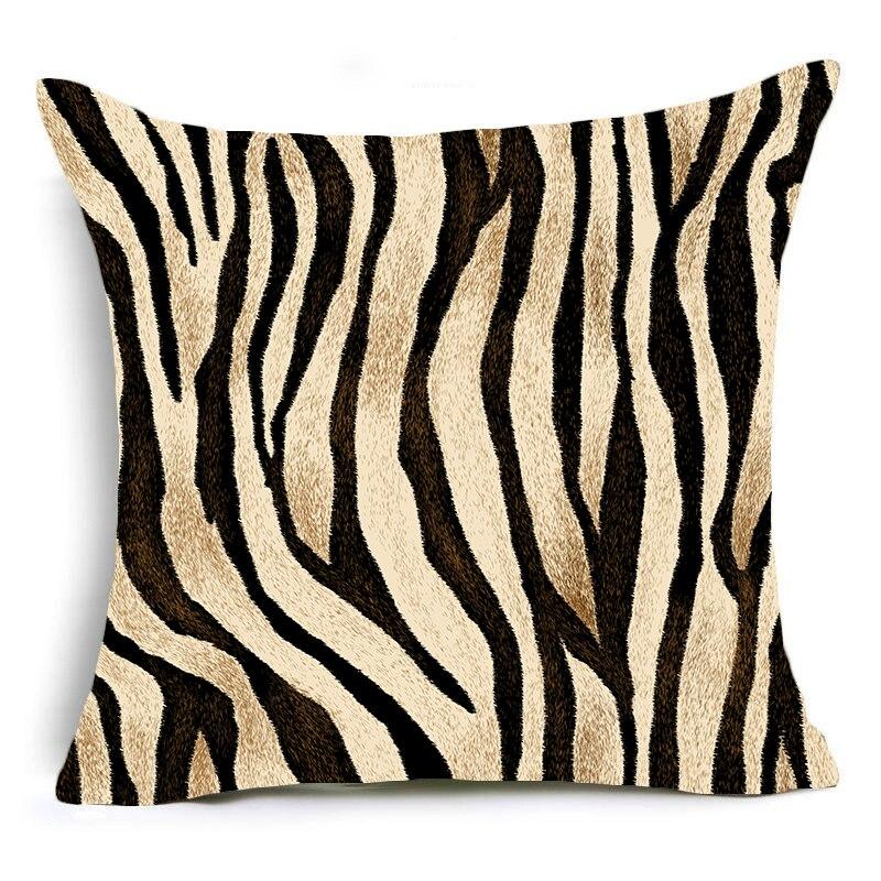 Square Animal Print Leopard Zebra Throw Pillow Case Sofa Cushion Cover #01