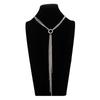 Simple Tassel Necklace with Spring Buckle Round Bead Long Collarbone Chain