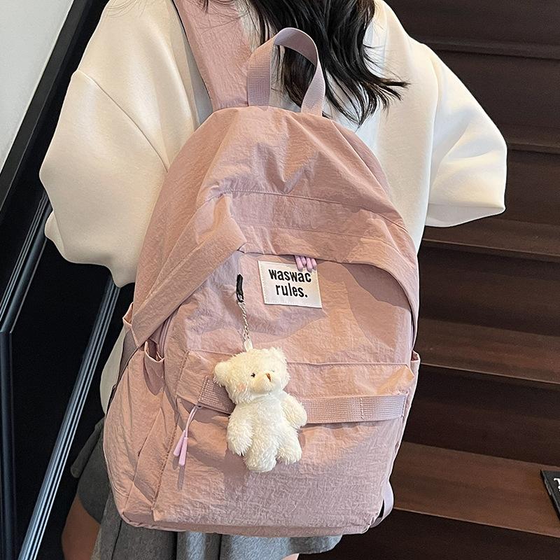 2025 summer Korean lazy wind backpack high school college student high value schoolbag fashion trend simple backpack