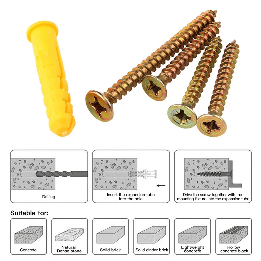 M6/M8/M10 Drywall Anchors Screws Galvanized Self-Tapping Cross-Head Screws, Expansion Wall Plug Kit for Home Wall Mounting